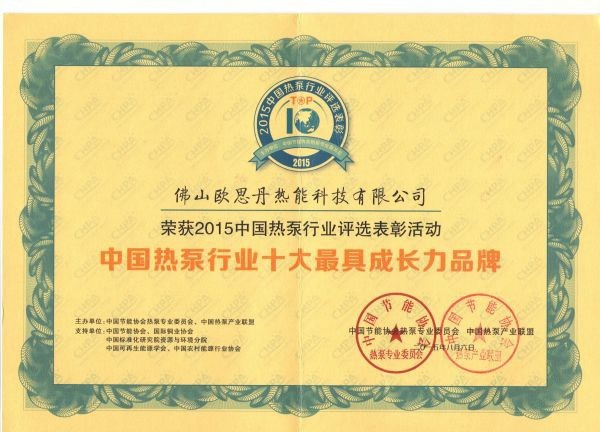十大最具成长力品牌